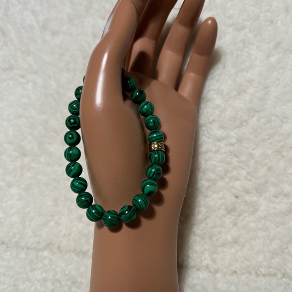 Bracelet 8.5mm Malachite Anxiety Calming Protection - Picture 3 of 8